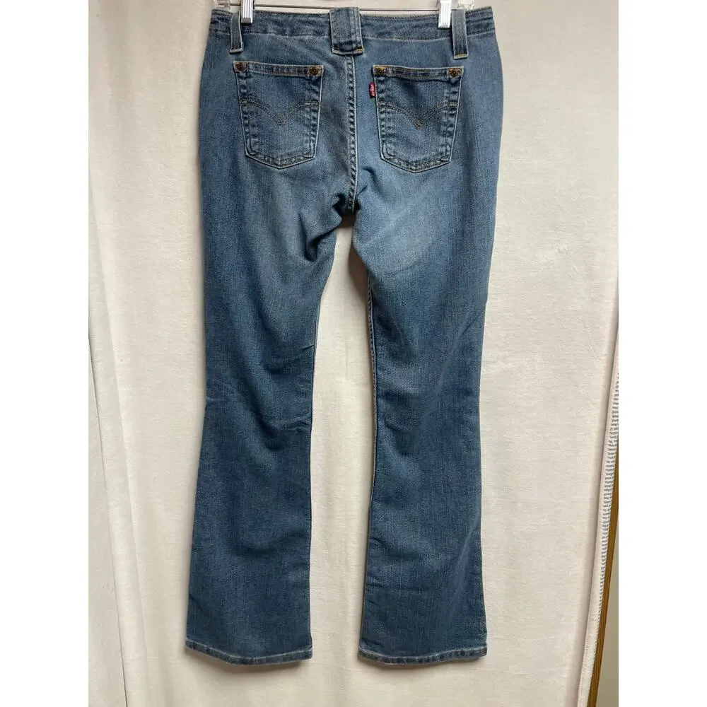 Vintage Levi's women's‎ juniors flare jeans 2 snap closure 2002 light denim blue